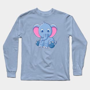 Cute Elephant - Baby Elephant Long Sleeve T-Shirt